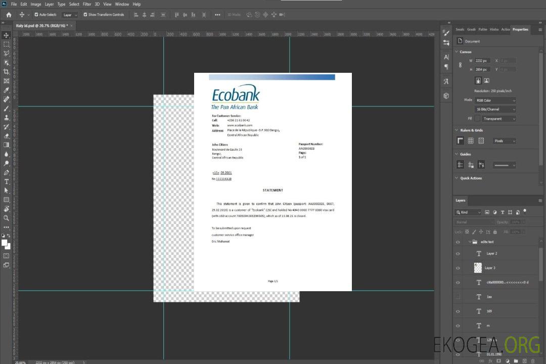 Référence République Centrafricaine , Ecobank , closure template